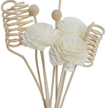 9PCS/lot Flower Aromatherapy Rattan No Fire Aroma Diffuser Sticks Home Living Room Aromatic Incense Supplies