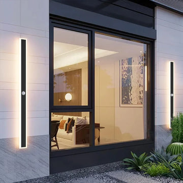 Outdoor LED Wall Light With Motion Sensor IP65 Waterproof Aluminum Wall Lamp Decorative Garage Garden Villa Corridor Wall Lamps