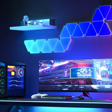 RGB IC Wall Lamp Triangle DIY Game Decoration LED Wall Lamp Bluetooth APP Control Game Bedroom Room Decoration Ambient Lights