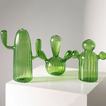 Cactus Glass Vase For Room Decoration Decorative Glass Bottle Hydroponics Plant Modern Transparent Vase Crafts Living Room Decor