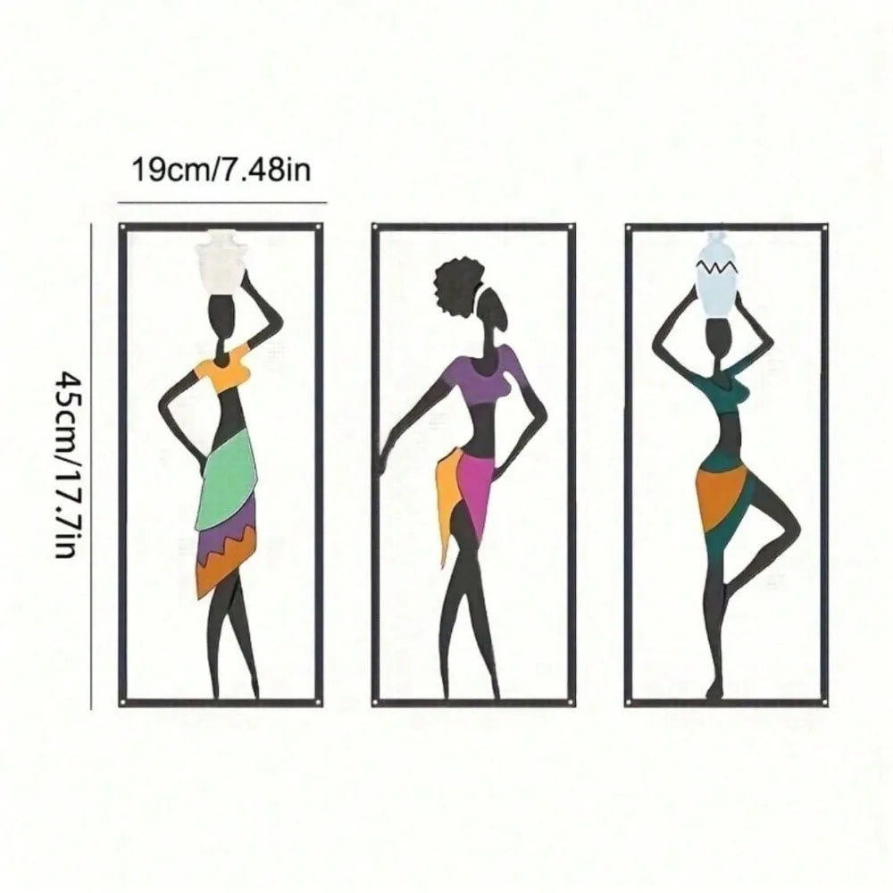 Boho Chic Brand Bohemian Macrame Wall Hanging - African Dancer Sculpture, Mid-Century Fiber Art For Living Room Bedroom Home Dec
