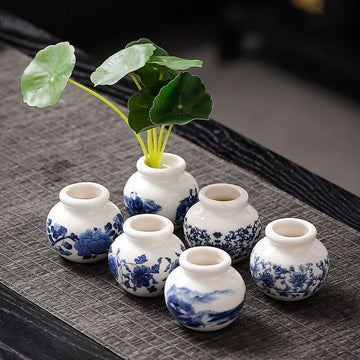 Mini Vase Blue And White Thin Bodied Porcelain Flower Vases Home Shelf Bedroom Living Room Ceramic Table Ornaments Vase