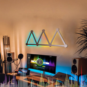 5V USB Smart Splicing RGB LED Night Light DIY Indoor Wall Decorate Atmosphere Wall Lamp Creative Sound Pickup LED Quantum Light