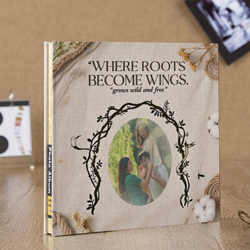 18 Inch Custom Family Memory Book - 20 Self-Adhesive Pages, Laminated Protection, Gift Ready (White or Black Inner Paper)