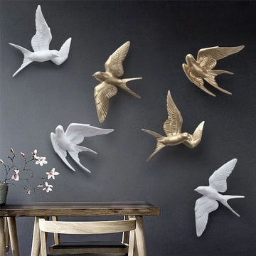 3D Flying Bird Wall Art Realistic Feather Sculpture Metal Wall Decor for Living Room Modern Home Office Decoration Gift