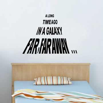 Star Wars Wall Decal A LONG TIME AGO IN A GALAXY FAR FAR AWAY Quote Vinyl Wall Stickers Home Decor Car Laptop Sticker Decoration