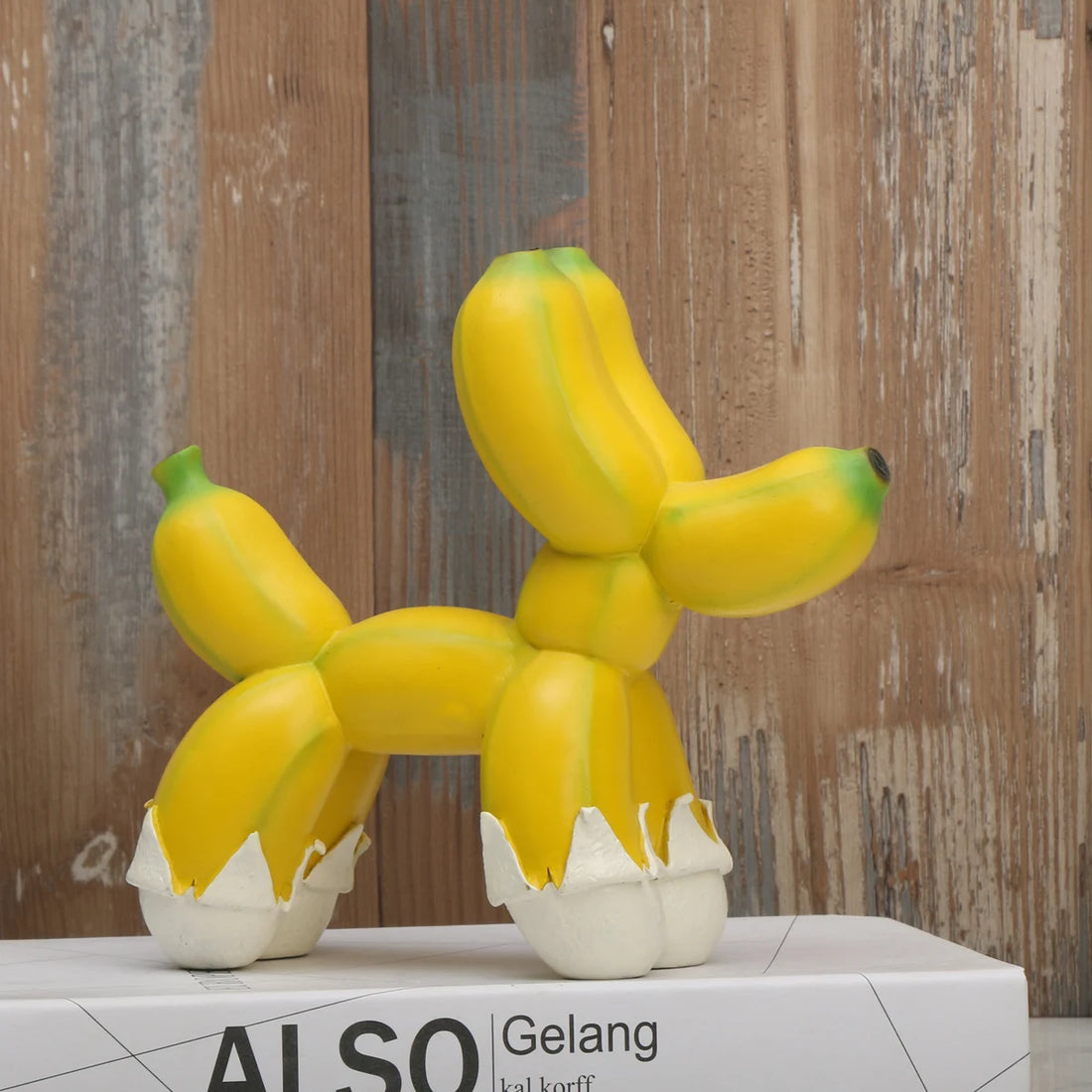 1pc Creative Banana Balloon Dog Ornament, Home DesktopIndoor Sculpture Resin Crafts,Cute Ornament, Home LivingRoom Bar Cafe Deco