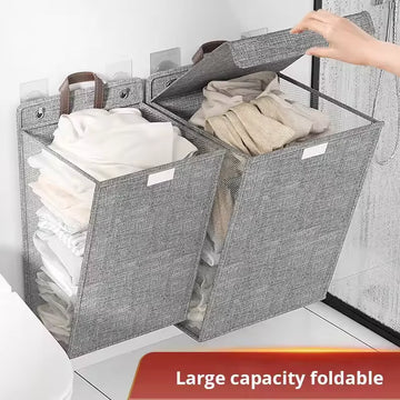 Dirty Clothes Basket Foldable Home Dormitory Multi Functional Sorting And Storage Hanging Door Wall Clothes Basket Laundry