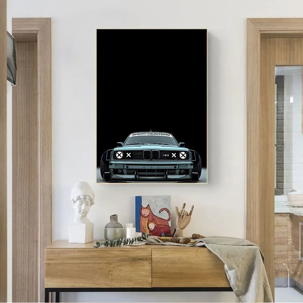 Car Poster No Framed Poster Kraft Club Bar Paper Vintage Poster Wall Art Painting Bedroom Study Stickers