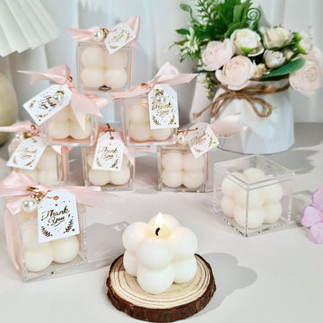 5/10/20 Sets Bubble Scented Candles, Small Cube Candles for Baby Shower Party Favors, Gender Reveal Party Decorations, Wedding