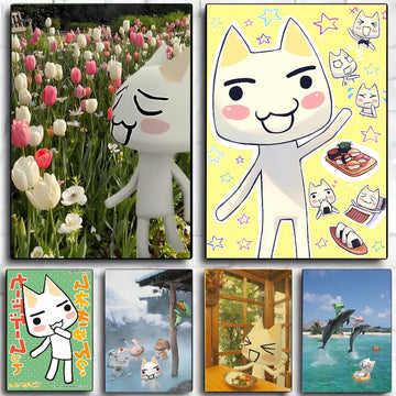 1PC Cartoon Inoue Toro Cute Poster Self-adhesive Art Waterproof Paper Sticker Coffee House Bar Room Wall Decor