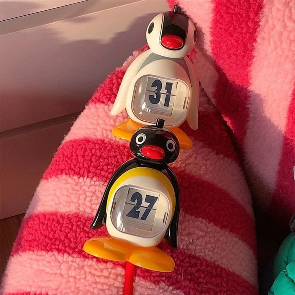 Cute Penguin Perpetual Calendar Penguin Desktop Decorations Press Flip Calendar Bedside Desktop Doll Decorations