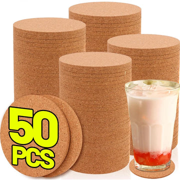 50/1PCS Non-Slip Cork Coaster Natural Round Wooden Cup Mat Heat Insulation Pads Tea Coffee Mug Drinks Holder Table Decoration