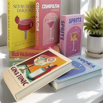 Aperol Mojito Cocktail Luxury Fake Book Storage Box Travel Series Decorative Coffee Table Books Palm Capri Miami Ibiza Bedroom