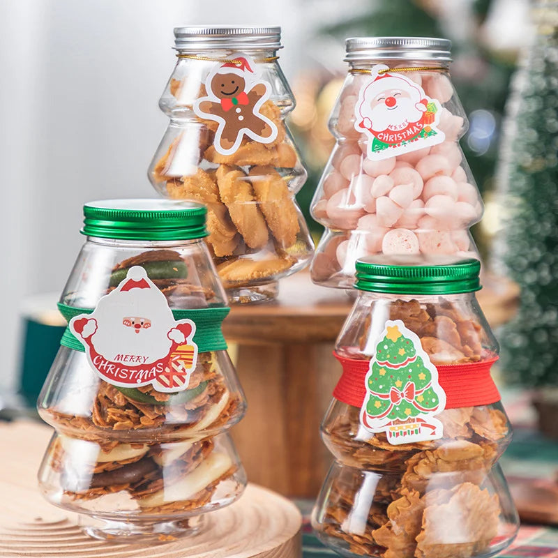 Christmas Tree Sweet Jar Kids Favor DIY Gift Candy Cookie Snack Chocolate Packing New Year Decoration Boxes