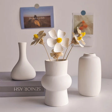 White Vase Ceramic Vase Flower Arrangement Vase Aesthetic Vases Desktop Ornament Flower Vase Flower Bottle Container Vases