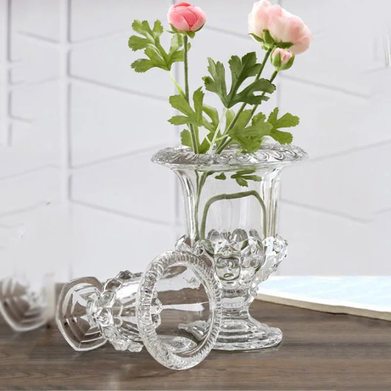 Clear Glass Flower Vase Stem Plant Jar Table Floral Display Decor Clear Glass Vase / Decorative Glass Vase / Elegant Glass Vase