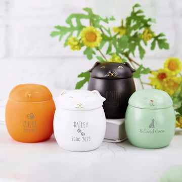 Personalized Dog Ashes Keepsake Pet Urns Dog Cat Urn-Funeral Holder Custom Pet Fur Memorial Box Ceramics Pet Memorial Gift