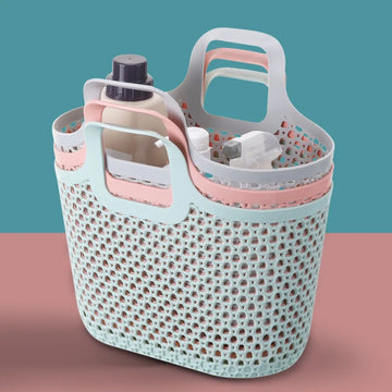 Creative Portable Drainable Bath Basket Hollow Shower Storage Basket Multifunctional Large Capacity Household Organizer Holder