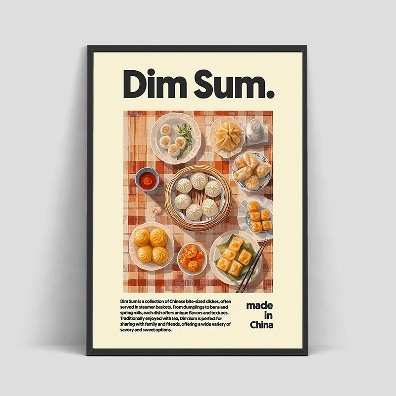 Asian Food Canvas Painting Poster Ramen Hot Pot Chinese Japanese Korea Cuisine Print Wall Poster Picture for Home Wall Arts