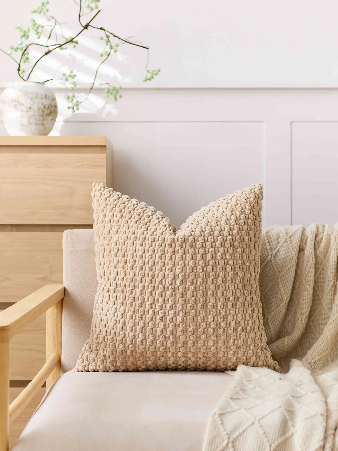 New 2025 Rust Cushion Cover Striped 45x45CM Throw Pillow Cover Corduroy Boho Pillowcase for Sofa Living Room Decor Pillow Case