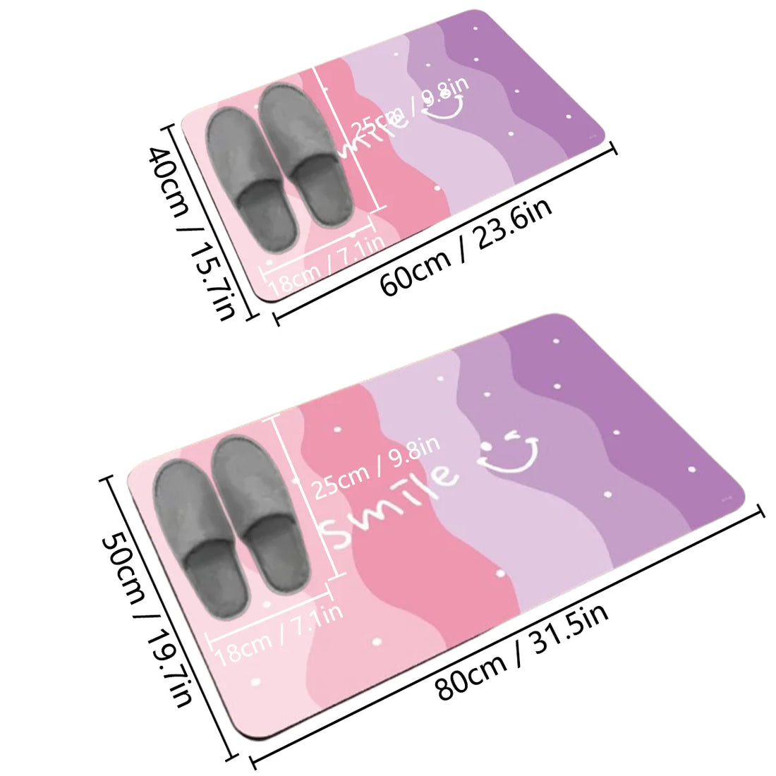 Thickened bathroom absorbent floor mat cartoon flannel dirt-resistant toilet mat shower room non-slip foot mat