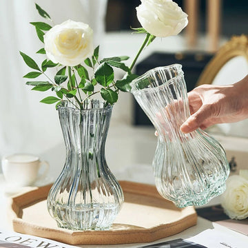 Transparent Glass Vase Nordic Flower Vases Ins Plants Bottle Flower Arrangement for Home Office Living Room Desktop Decoration
