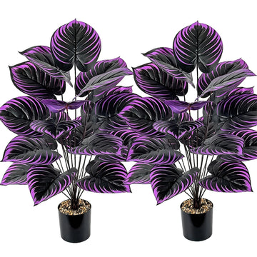 18-Headed Artificial Violet Plants Realistic Floor Bonsai Plant Indoor for Home Weddings Hotels Gardens Photography Decorations