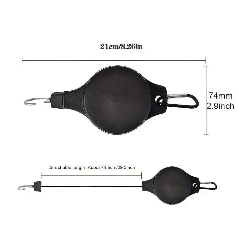 3pcs Pulley Retractable Hanger, Plant Hook, Pulley Adjustable Height Wheel For Hanging Plants, Heavy Duty Indoor Outdoor Plant