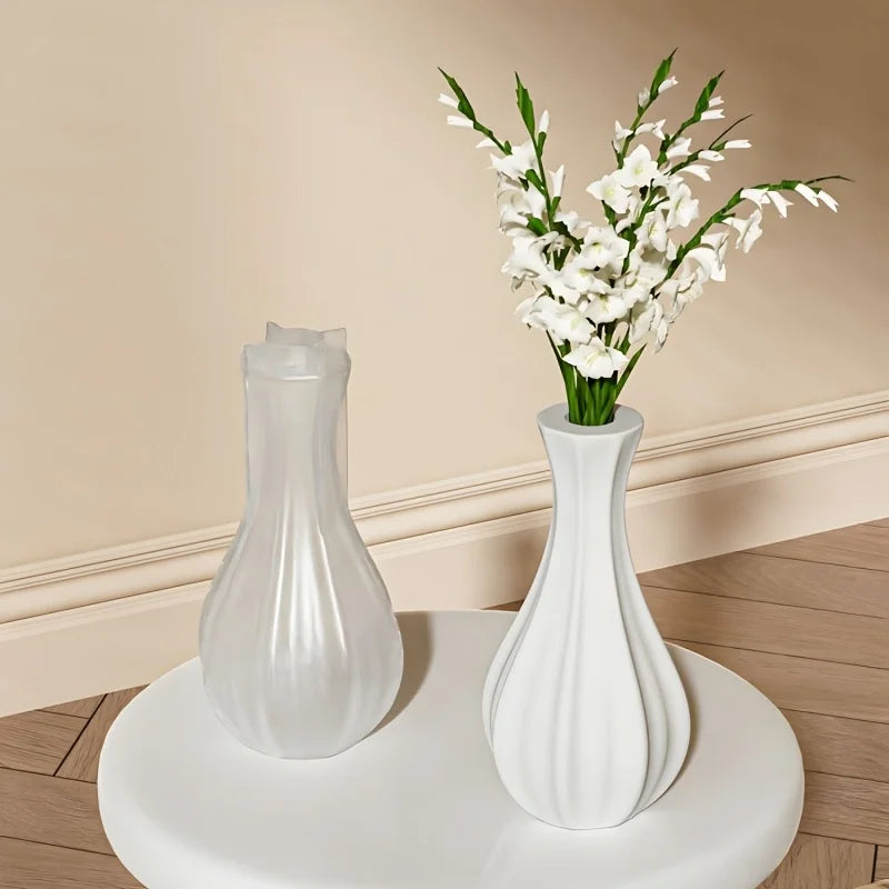 DIY Irregular Vase Silicone Mold Gypsum Resin Casting Mold Simple Style Striped Flower Vase Cement Drop Glue silicone mold