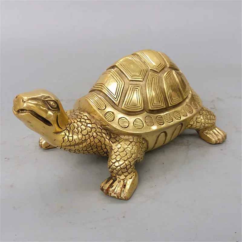 Pure Copper Tortoise Statue Longevity Mascot Animal Sculpture For Home Desk Decoration Ornaments Home Office Study Decorations
