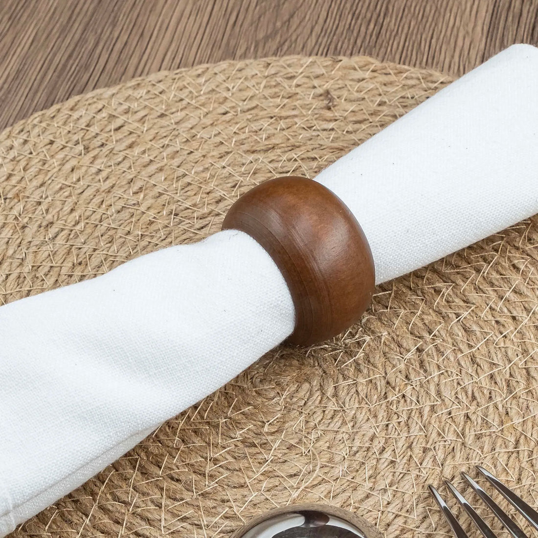 Napkin Rings Set of 12 Handmade Acacia Wood Dining Table Napkin Holder Classic Everyday Thanksgiving Holiday Christmas Festive