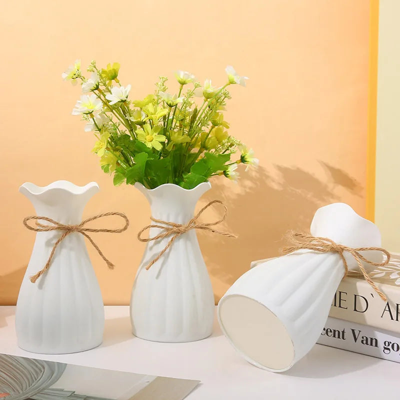 Creative Living Room Anti-Ceramic Ceramic Flower Pot Imitation Ceramic Plastic Flower Vase SimplicityFlower Flower Bottle Modern