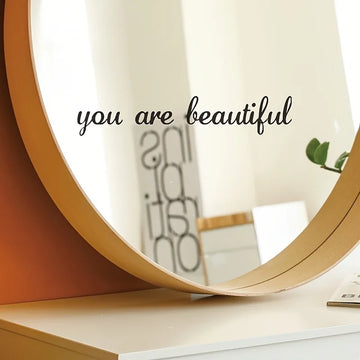 You Are Beautiful Nursery Wall Mirror Stickers Vinyl Art Decals For Bathroom Diy Pvc Home Decoration Accessories