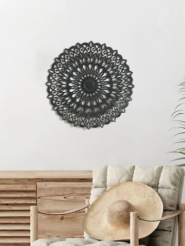 Boho Wooden Mandala Art Wall Hanging Chic Home Decorative Hanging Wall Decor Crafts for Bedroom Living Room Study Room Dorm Gift