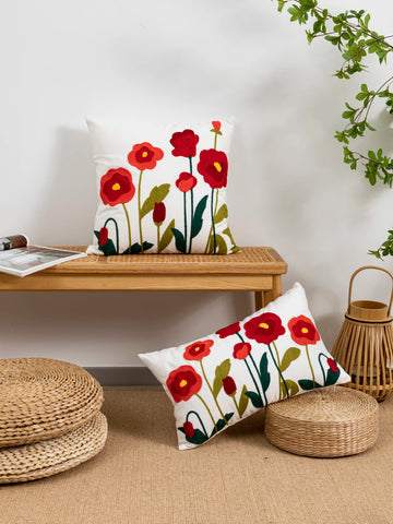 1pc Gesang flower pattern cotton sail fabric pillow cover with modern and minimalist style suitable for living room and bedroom