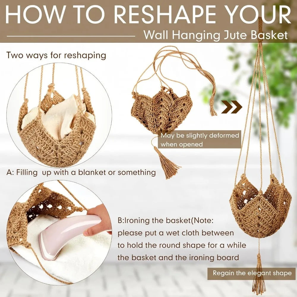 1/2Pcs Handmade Macrame Plant Hanger Hanging Plant Flower Pot  Wall Decor Courtyard Garden Hanging Planter Hanging Basket