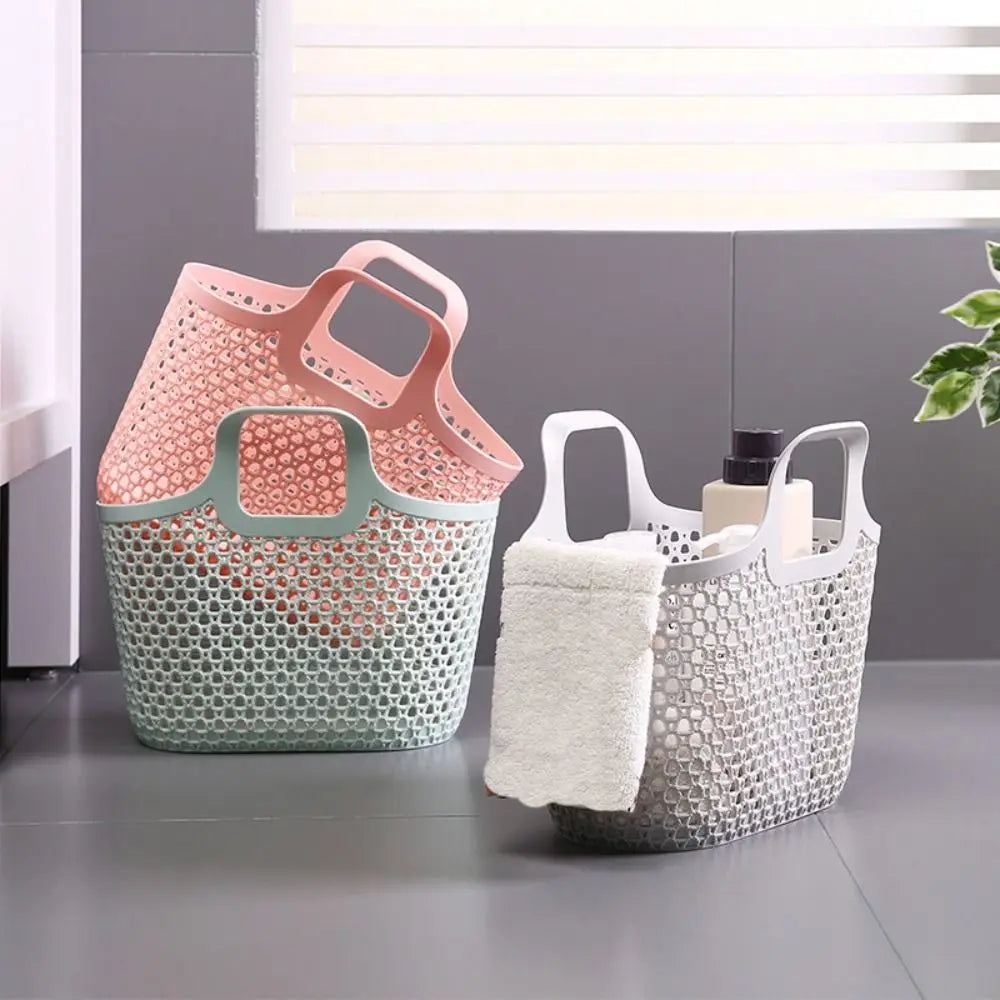 Creative Portable Drainable Bath Basket Hollow Shower Storage Basket Multifunctional Large Capacity Household Organizer Holder