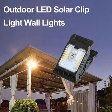 Solar Smart Lighting Outdoor LED Solar Clip Light Portable Waterproof Body Sensor Lamp Courtyard Garden Lamp Patio Home Camping