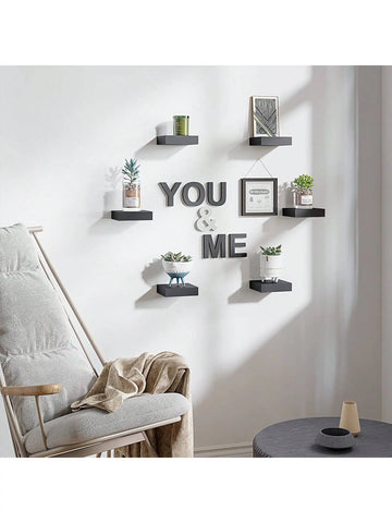 Black Square Floating Wall Shelf Small Shelves With Invisible Mounting Brackets For Living Room Wall Decor Home Decoration Gift