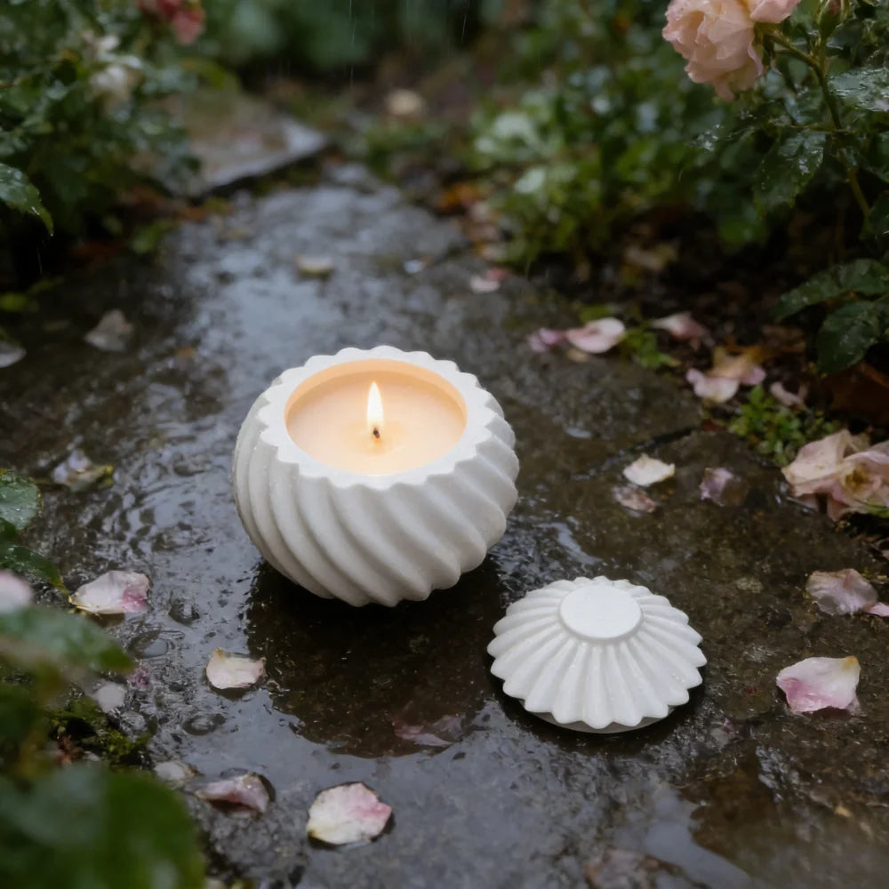 Silicone Mold for Spiral Candle Cup Pear Shape Round Flowerpot DIY Resin Plaster Craft Casting Molds Aromatherapy Home Decor