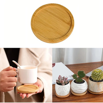 Storage Tray Bamboo Coaster Succulent Flower Pot Tray Mat Mini Bathroom Kitchen Storage Trays