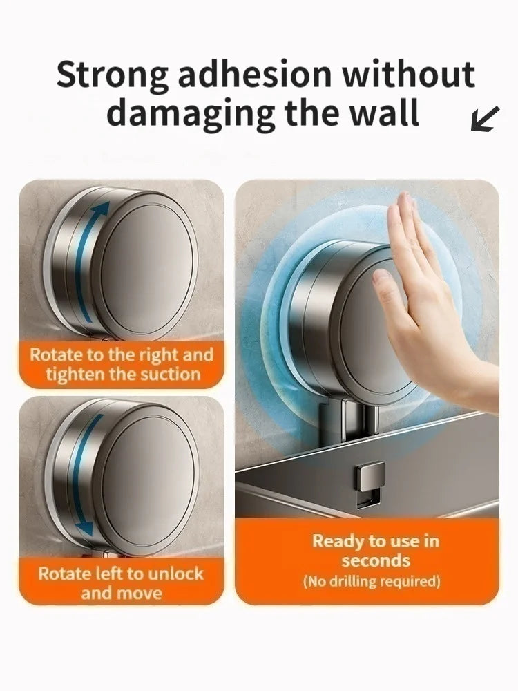 Suction cup storage rack, bathroom, non perforated artifact, toilet, washbasin, bathroom, wall mounted storage