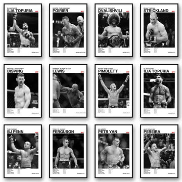 Black and White Boxing Legends ILIA TOPURIA Canvas Poster Boxing Fighting Canvas Print Painting Wall Decor for Gym Home Decor