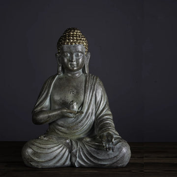 1pc Single-handed Lotus Buddha Statue Sculpture, IndoorDecoration Ornament, Cute Ornament, Home Living RoomBar Cafe Decor Orname