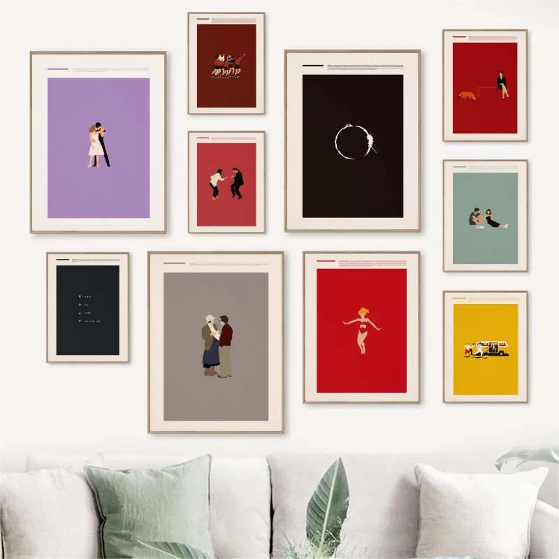 Minimalist Classic Movie Pulp Fiction Dirty Dancing Film Abstract Poster Wall Art Pictures Canvas Painting for Home Dorm Decor