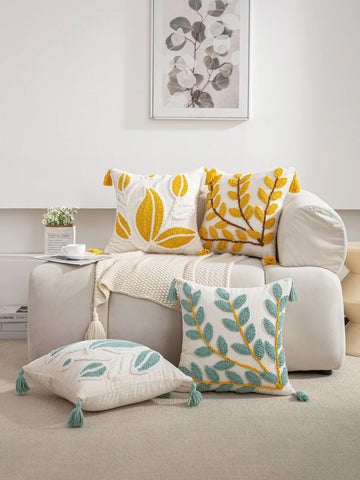Luxury home throw pillow covers with fresh willow plant patterns, suitable for bedrooms, living rooms and sofas.