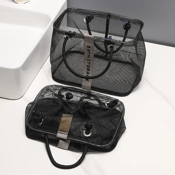 Collapsible Mesh Drain Basket 2in1 Travel Toiletry Swimming Organizer Large Portable Carry Handle Eco Friendly Storage