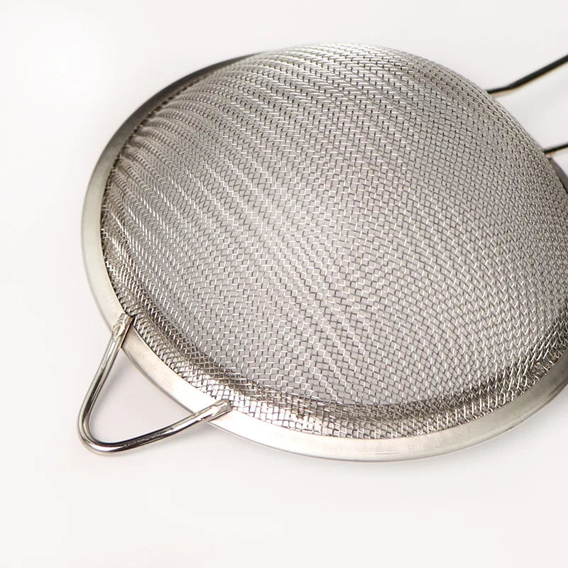 Flour Strainer Mesh With Handle Tea Sifter Kitchen Sieve Filter Tool Fine Stainless Steel Slotted Spoon For Baking Oil Cooking