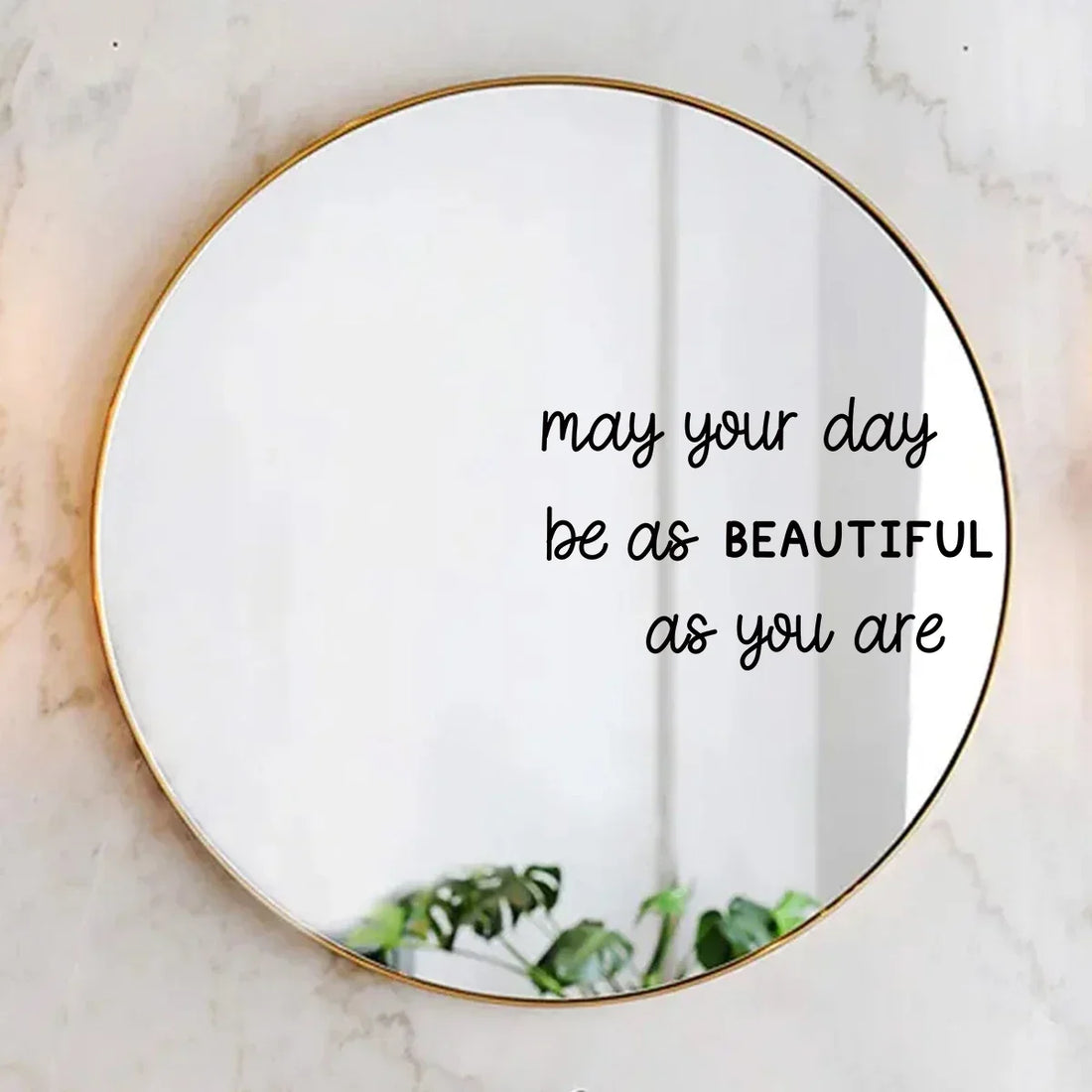 1pcs PVC Self-adhesive Mirror Stickers for Bedroom Home Decor Encourage Quotes Removable Wall Decals Living Room Decoration